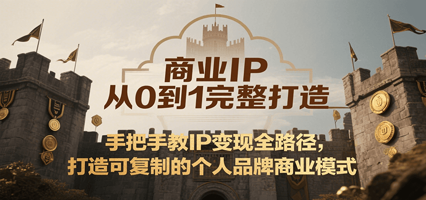商业IP从0到1完整打造，手把手教IP变现全路径，打造可复制的个人品牌商业模式-翻身站