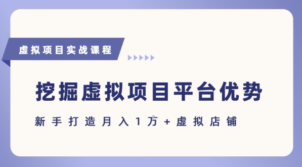抓住虚拟项目各平台优势，新手轻松月入1W+(给出具体建议)-翻身站