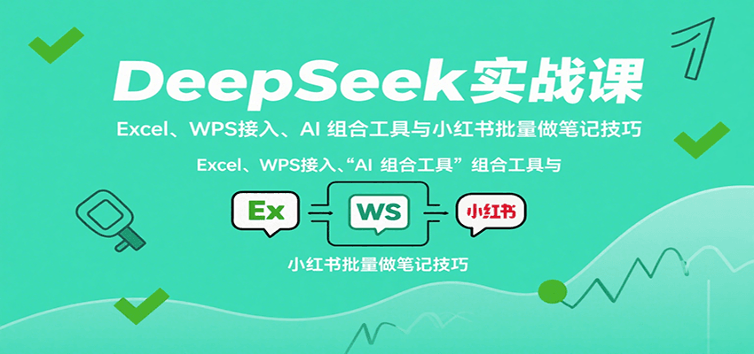 DeepSeek实战课：Excel、WPS接入、AI 组合工具与小红书批量做笔记技巧-翻身站