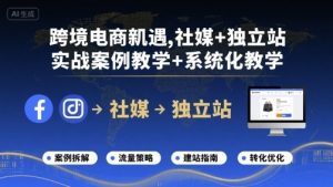 跨境电商新机遇，社媒+独立站，实战案例教学+系统化教学-翻身站