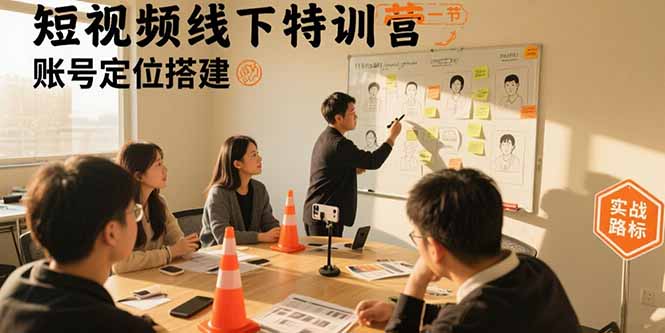 短视频线下特训营：账号定位搭建/口播号拍摄剪辑/直播间流量入口/变现实战-翻身站