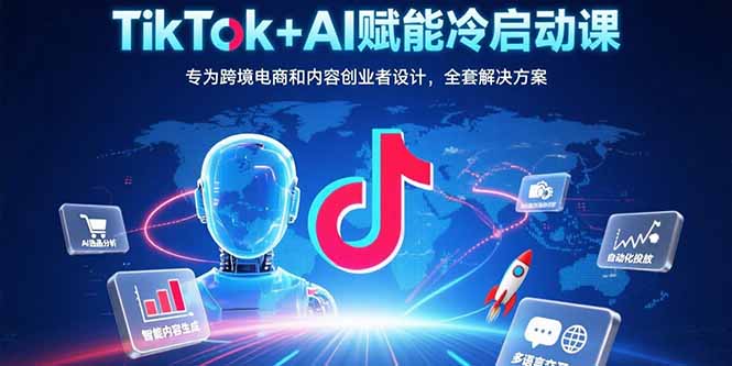 TikTok+AI赋能冷启动课：专为跨境电商和内容创业者设计，全套解决方案-翻身站
