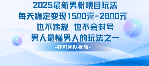 2025最新男粉项目玩法每天变现1k+也不违规也不会封号男人最懂男人的玩法-翻身站
