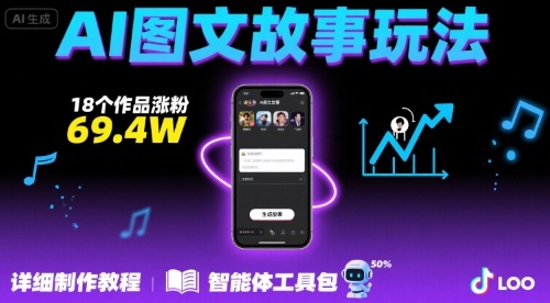 抖音爆火的ai图文故事玩法，18个作品涨粉69.4W，详细制作教程+智能体-翻身站
