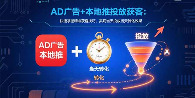 AD广告+本地推投放获客：快速掌握精准获客技巧，实现当天投放当天转化效果-翻身站