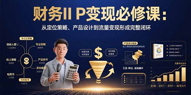 财务IP变现必修课：从定位策略、产品设计到流量变现形成完整闭环-翻身站