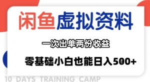 闲鱼虚拟资料新变现玩法，信息差项目，一次出单两份收益，无需囤货，可批量矩阵，零基础小白也能日入多张-翻身站