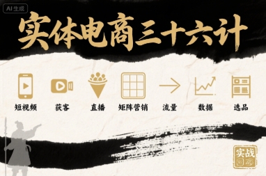 实体电商三十六计，短视频-获客-直播-矩阵营销-流量-数据-选品-翻身站