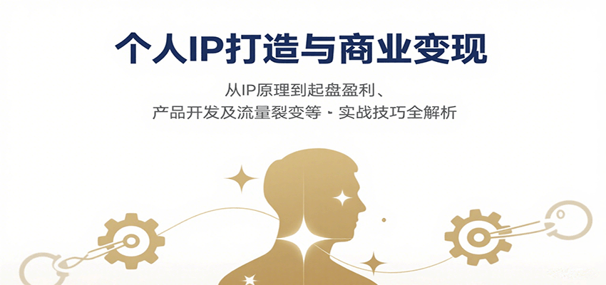 图片[1]-个人IP打造与商业变现，从IP原理到起盘盈利、产品开发及流量裂变等实战技巧全解析-翻身站