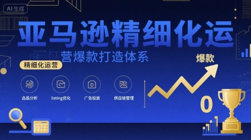 亚马逊精细化运营爆款打造体系，视频课+全套资料文档-翻身站