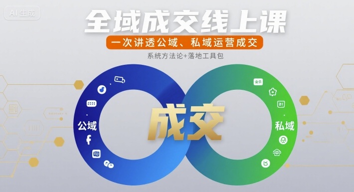 全域成交线上课，一次讲透公域、私域运营成交-翻身站