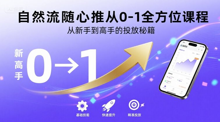 自然流随心推从0-1全方位课程，从新手到高手的投放秘籍-翻身站