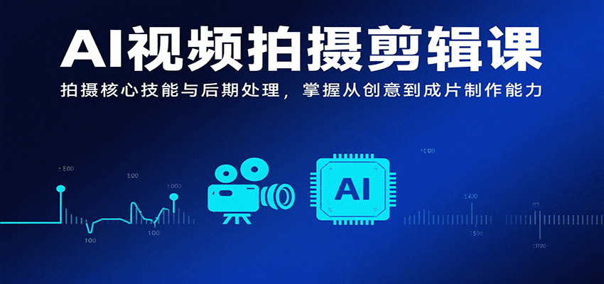 AI视频拍摄剪辑课，拍摄核心技能与后期处理，掌握从创意到成片制作能力-翻身站