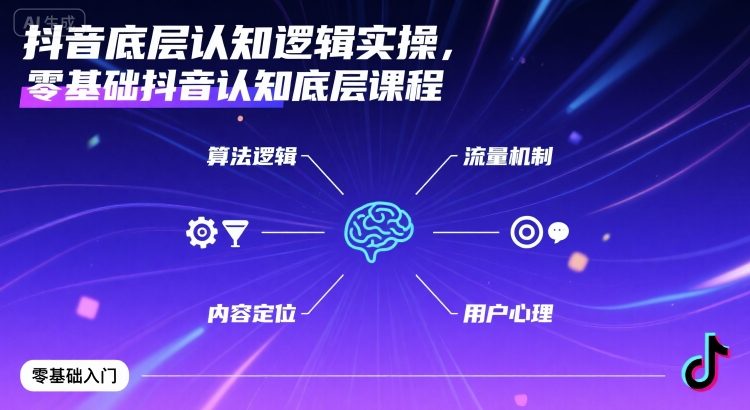 抖音底层认知逻辑实操，零基础抖音认知底层课程-翻身站