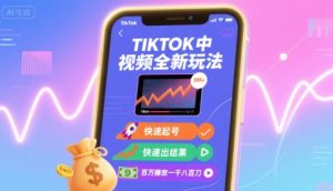 Tiktok中视频全新玩法，快速起号，快速出结果，百万播放一千八百刀-翻身站
