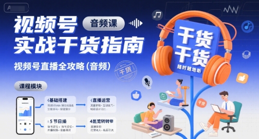 视频号实战干货指南，视频号直播全攻略(音频)-翻身站
