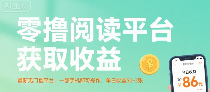 零撸阅读平台获取收益，最新无门槛平台，一部手机即可操作，单日收益50-3张【揭秘】-翻身站