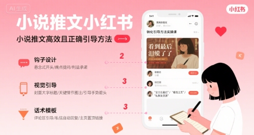 小说推文小红书高转化引导方法实操课，小说推文高效且正确引导方法-翻身站