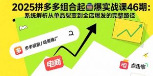 2025拼多多组合起爆实战课46期：系统解析从单品裂变到全店爆发的完整路径-翻身站