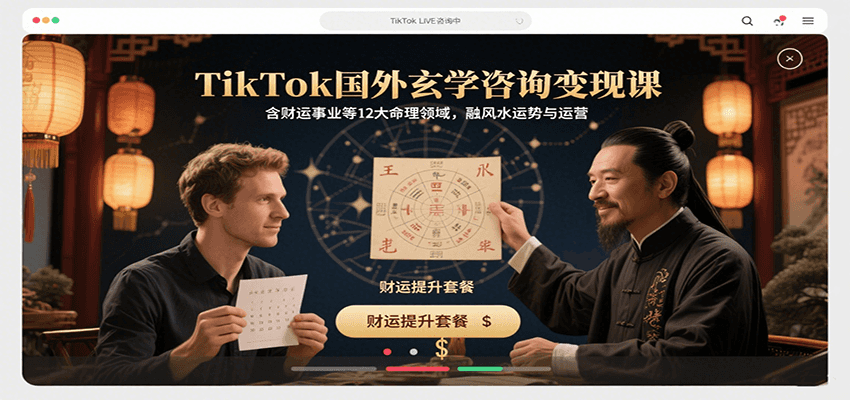 图片[1]-TikTok国外玄学咨询变现课，含财运事业等12大命理领域，融风水运势与运营-翻身站