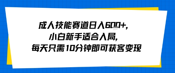 成人技能赛道日入多张，小白新手适合入局，每天只需10分钟即可获客变现-翻身站