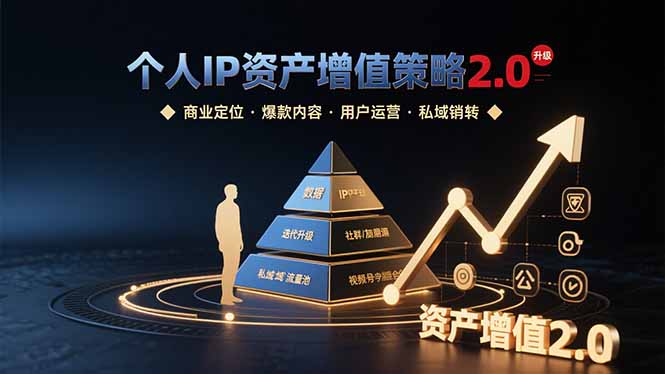 个人IP资产增值策略2.0 拆解商业定位/爆款内容/用户运营/私域销转四大模块-翻身站