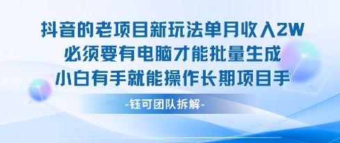 老项目新玩法单月收入2W小白有手就能操作长期项目-翻身站