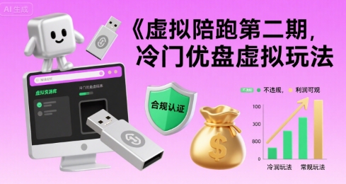 虚拟陪跑第二期，冷门优盘虚拟玩法，不违规，利润可观-翻身站