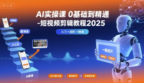 AI实操课0基础到精通-短视频剪辑教程2025-翻身站