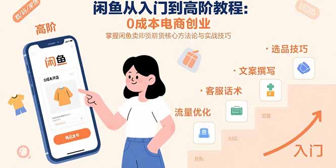 闲鱼从入门到高阶教程：0成本电商创业，掌握闲鱼卖货核心方法论与实战技巧-翻身站
