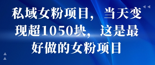 私域女粉项目，当天变现超1k，这是最好做的女粉项目，可放大操作-翻身站