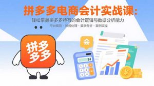 拼多多电商会计实战课：轻松掌握拼多多特有的会计逻辑与数据分析能力-翻身站