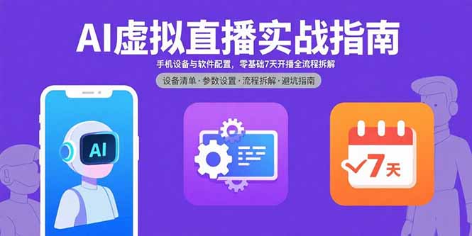 AI虚拟直播实战指南，手机设备与软件配置，零基础7天开播全流程拆解-翻身站
