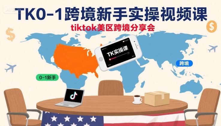 TK0-1跨境新手实操视频课，tiktok美区跨境分享会-翻身站