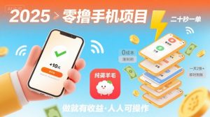 2025年零撸手机项目，二十秒一单，纯薅羊毛 一天2张+做就有-翻身站