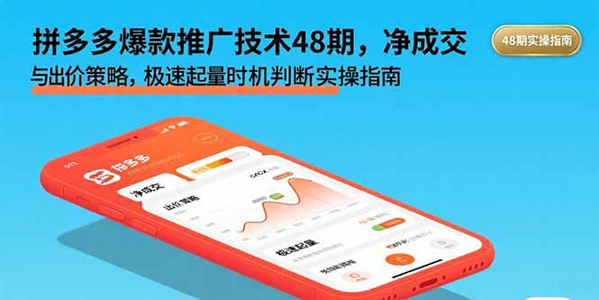 拼多多爆款推广技术48期，净成交与出价策略，极速起量时机判断实操指南-翻身站