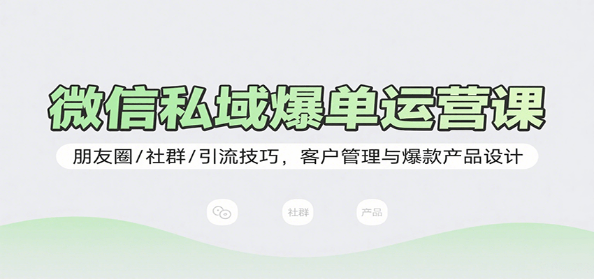微信私域爆单运营课：朋友圈/社群/引流技巧，客户管理与爆款产品设计-翻身站