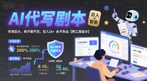 AI代写剧本，市场巨大，单子做不完，日入1k+ 永不失业【附工具指令】-翻身站