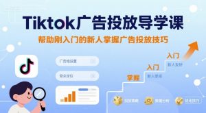 Tiktok广告投放导学课，帮助刚入门的新人掌握广告投放技巧-翻身站