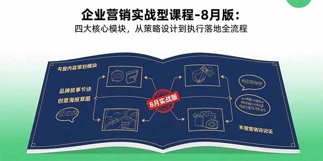 企业营销实战型课程-8月版：四大核心模块，从策略设计到执行落地全流程-翻身站