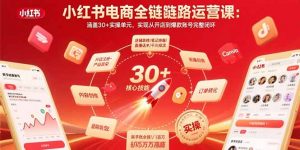 小红书电商全链路运营课：涵盖30+实操单元，实现从开店到爆款账号完整闭环-翻身站