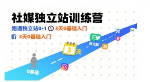 社媒独立站训练营，跑通独立站0-1，3天0基础入门-翻身站