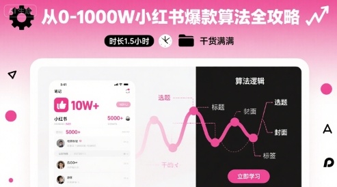 从0-1000W小红书爆款算法全攻略，时长1.5小时，干货满满-翻身站