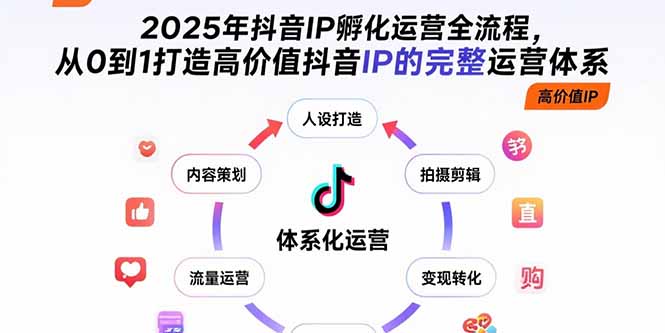 2025年抖音IP孵化运营全流程，从0到1打造高价值抖音IP的完整运营体系-翻身站