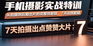 手机摄影实战特训，从拍摄到后期出片的完整技能链，7天拍出点赞大片-翻身站