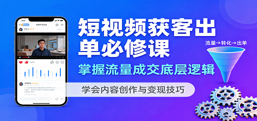 图片[1]-短视频获客出单必修课：掌握流量成交底层逻辑，学会内容创作与变现技巧-翻身站