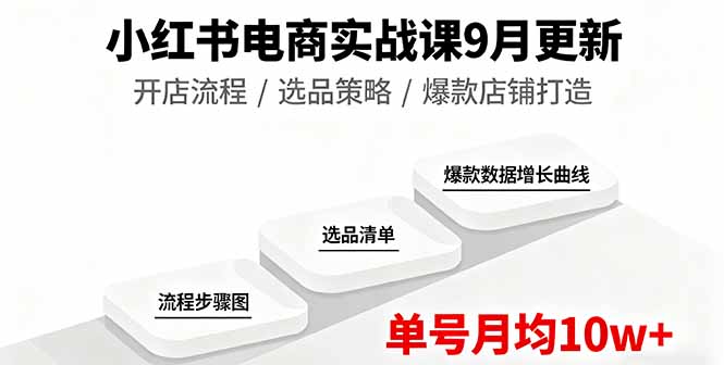 小红书电商实战课9月更新，开店流程/选品策略/爆款店铺打造，单号月均10w+-翻身站