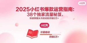 2025小红书爆款运营指南：38个独家流量秘笈，快速掌握从冷启动到月销5万+-翻身站