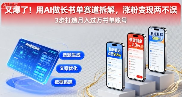 又爆了！用AI做长书单赛道拆解，涨粉变现两不误-翻身站