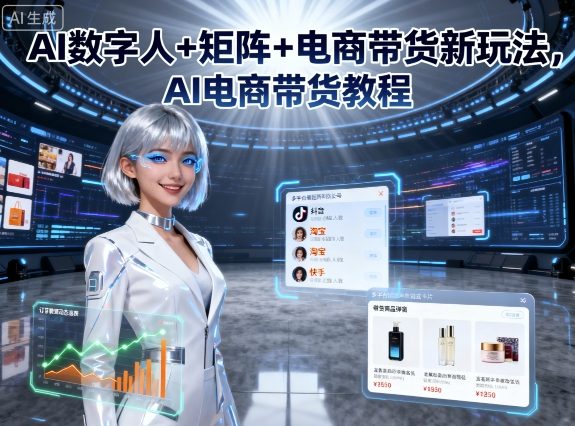 AI数字人+矩阵+电商带货新玩法，AI电商带货教程-翻身站